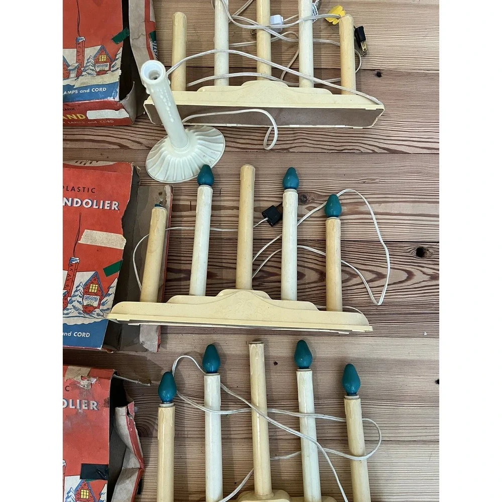 4 Five Light Electric Window Drip Candle Christmas Candoliers Plus One Single